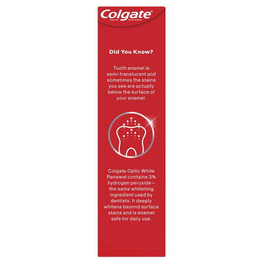 Colgate Toothpaste Optic White Renewal Teeth Whitening Vibrant Clean 85g