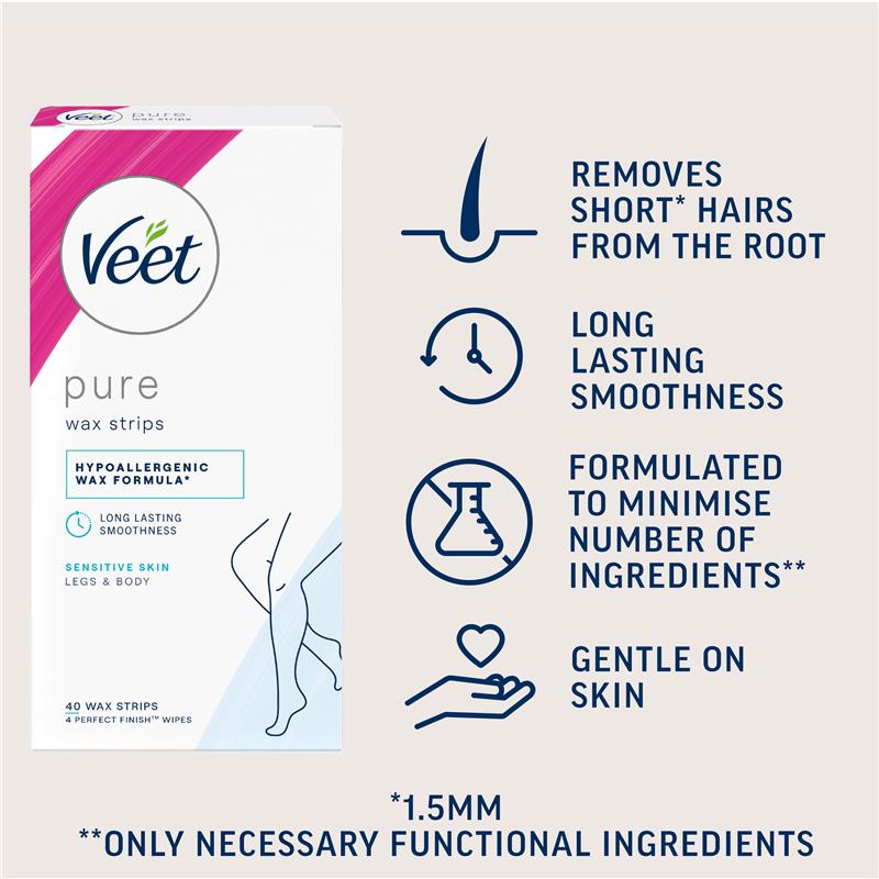 Load image into Gallery viewer, Veet Pure Cold Wax Strips Leg 40 Pack
