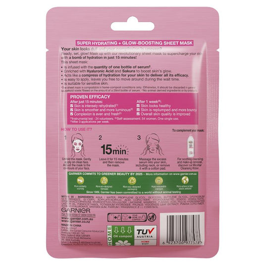 Garnier Hydra Bomb Hyaluronic Acid + Sakura Sheet Mask