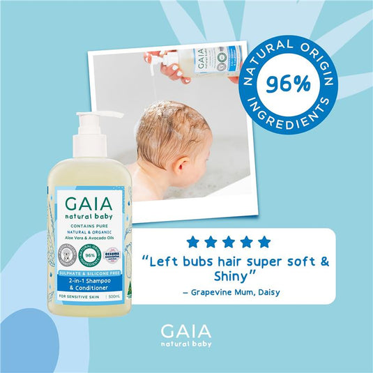 Gaia Natural Baby 2 in 1 Shampoo and Conditioner 500ml