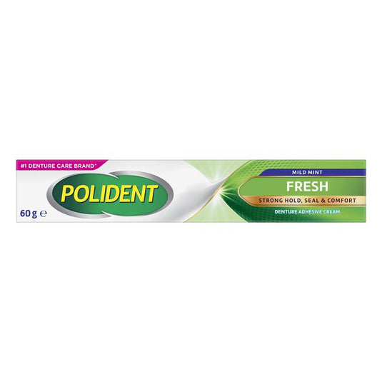 Polident Denture Adhesive Cream Fresh Mint 60g