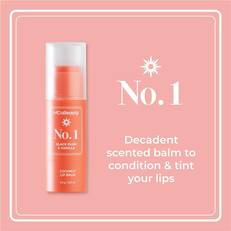 Load image into Gallery viewer, MCoBeauty Coconut Lip Balm No. 1 Black Plum &amp; Vanilla

