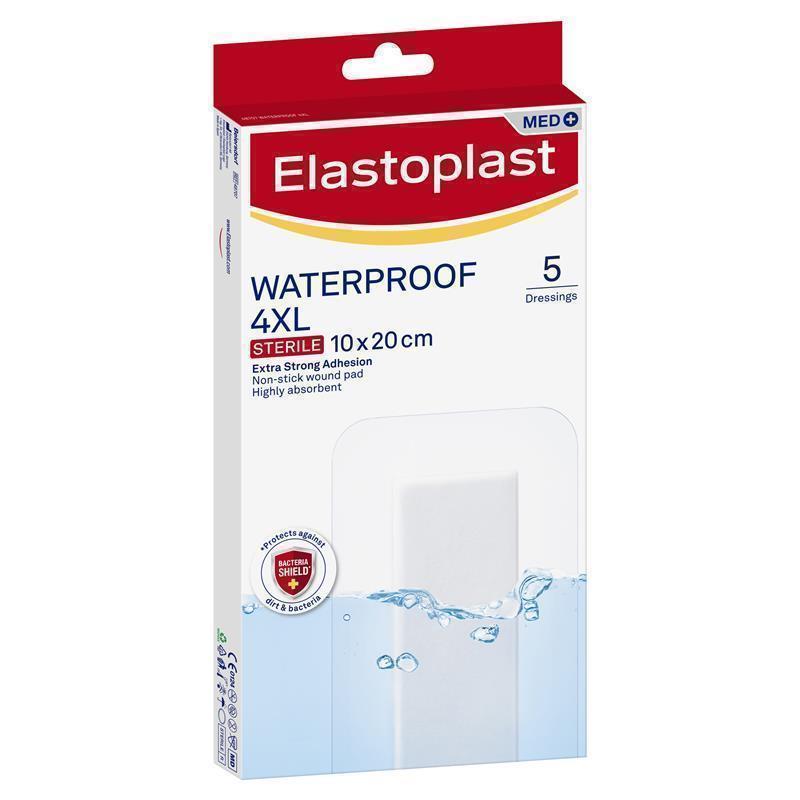 Load image into Gallery viewer, Elastoplast Waterproof Dressing 4XL 10cm x 20cm 5 Pack
