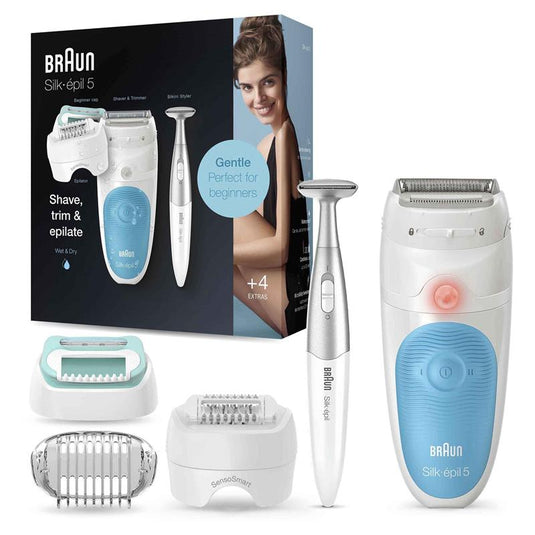 Braun Silk-Epi 5 Wet & Dry Epilator White/Blue SES5-810