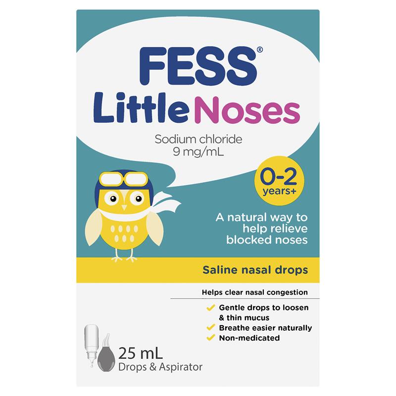 Load image into Gallery viewer, Fess Little Noses Saline Nose Drops +Aspirator 25ml
