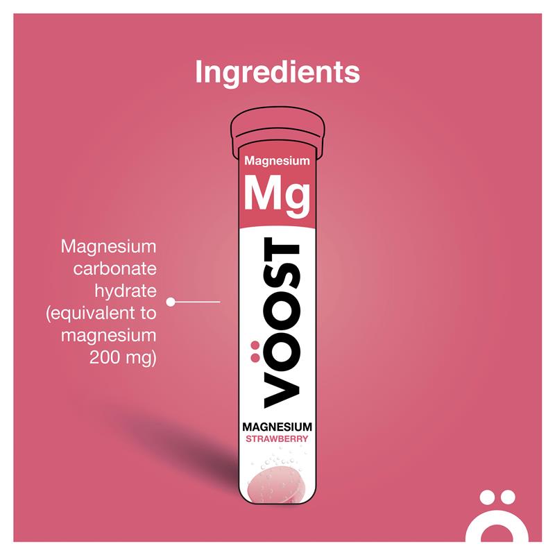 Load image into Gallery viewer, Voost Magnesium Strawberry Effervescent Tablets 20 Pack
