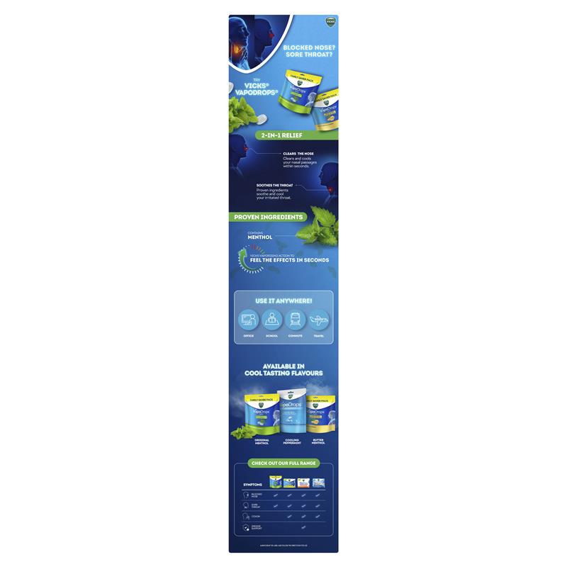Load image into Gallery viewer, Vicks VapoDrops Butter Menthol 70 Lozenges
