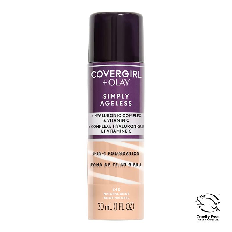 Load image into Gallery viewer, Covergirl Olay Simply Ageless 3in1 Liquid Foundation Natural Beige
