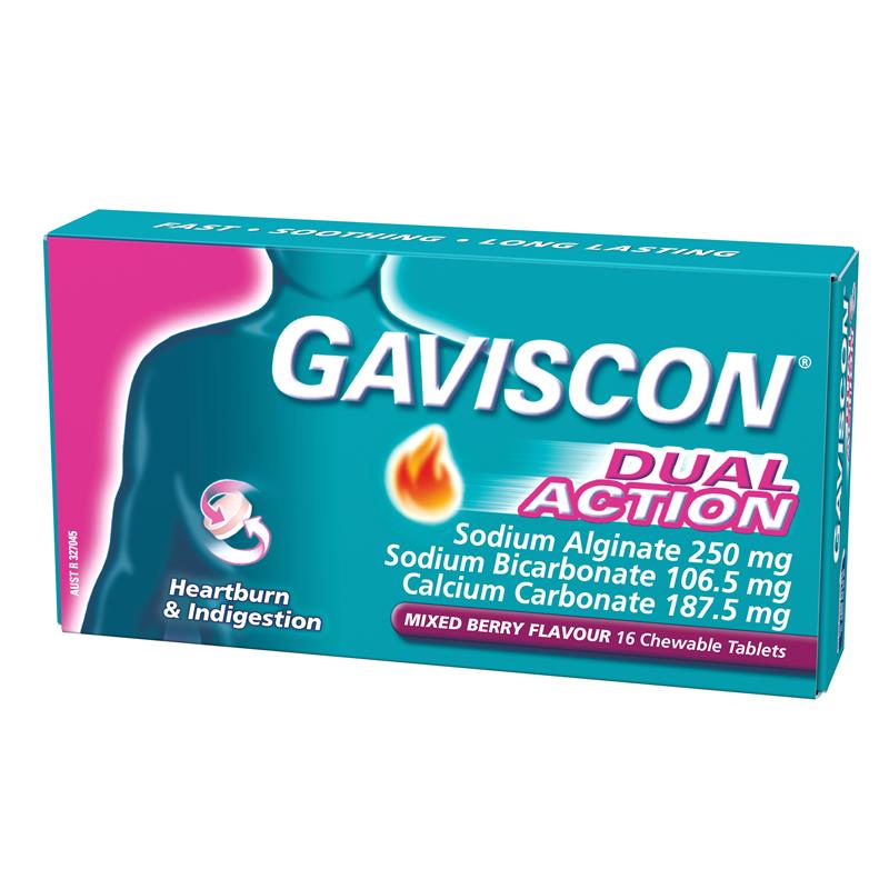 Load image into Gallery viewer, Gaviscon Dual Action Heartburn and Indigestion Relief Mixed Berry 16 Pack
