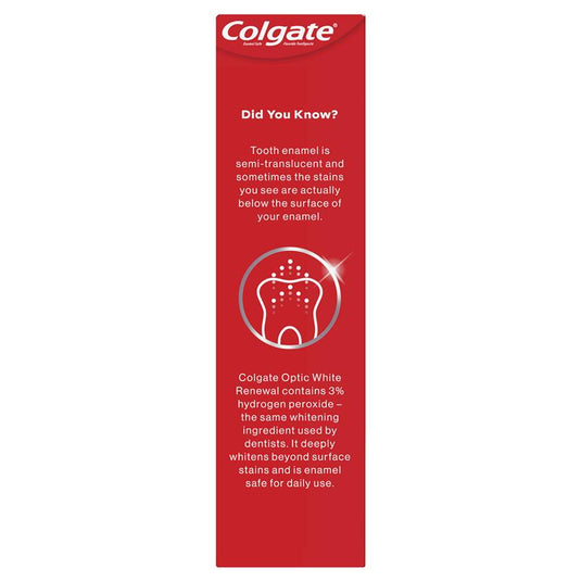 Colgate Toothpaste Optic White Renewal Teeth Whitening Lasting Fresh 85g
