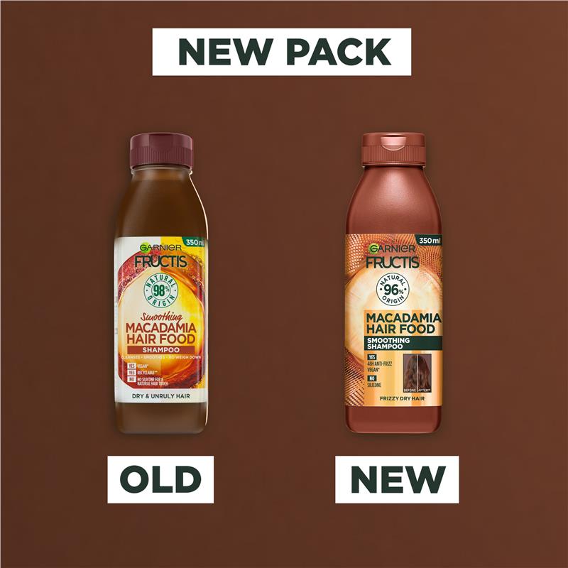 Load image into Gallery viewer, Garnier Fructis Hair Food Smoothing Macadamia Shampoo For Unruly Hair 350ml

