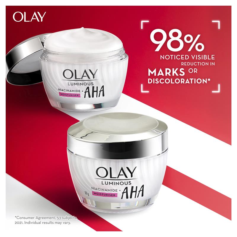 Load image into Gallery viewer, Olay Luminous Niacinamide + AHA Face Cream Moisturiser 50g
