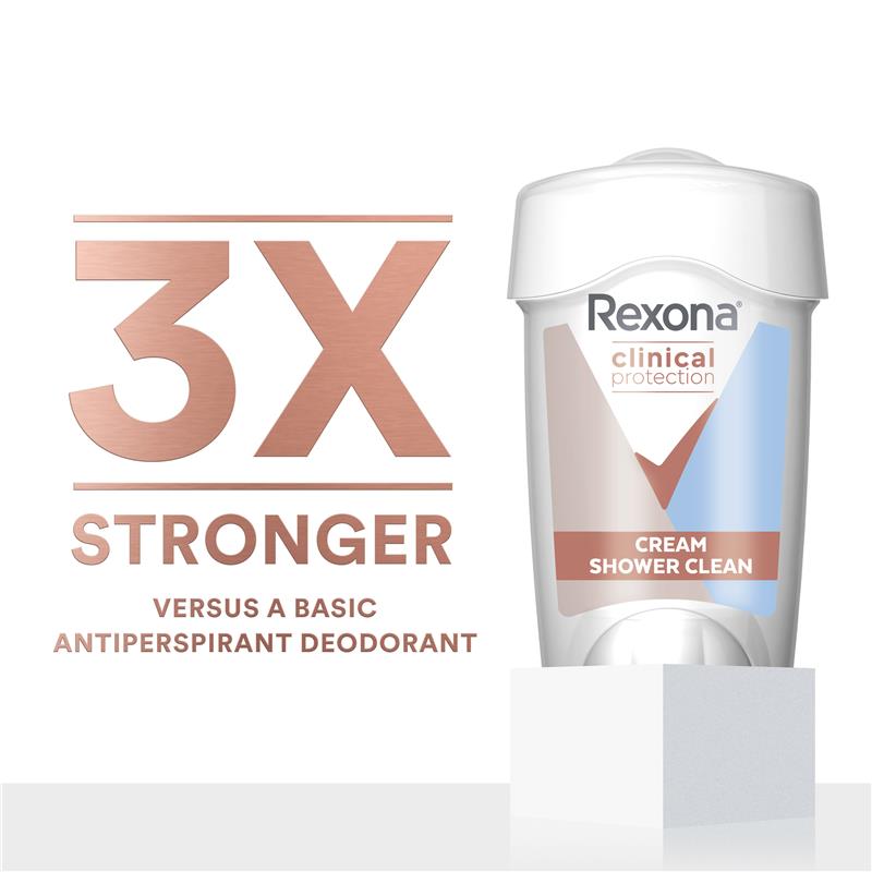 Load image into Gallery viewer, Rexona Women Clinical Protection Antiperspirant Cream Stick Shower Clean 45ml
