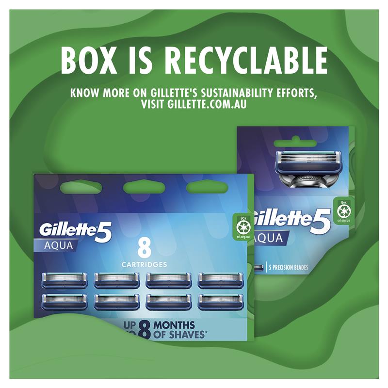 Load image into Gallery viewer, Gillette 5 Aqua Razor Blades 8 Pack
