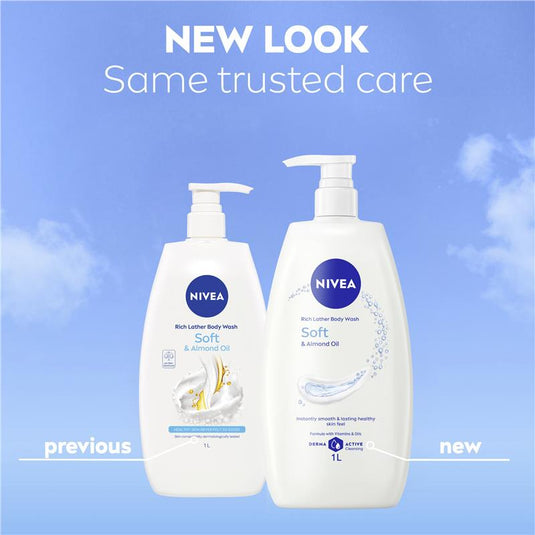 NIVEA Soft & Almond Oil Rich Body Wash 1L