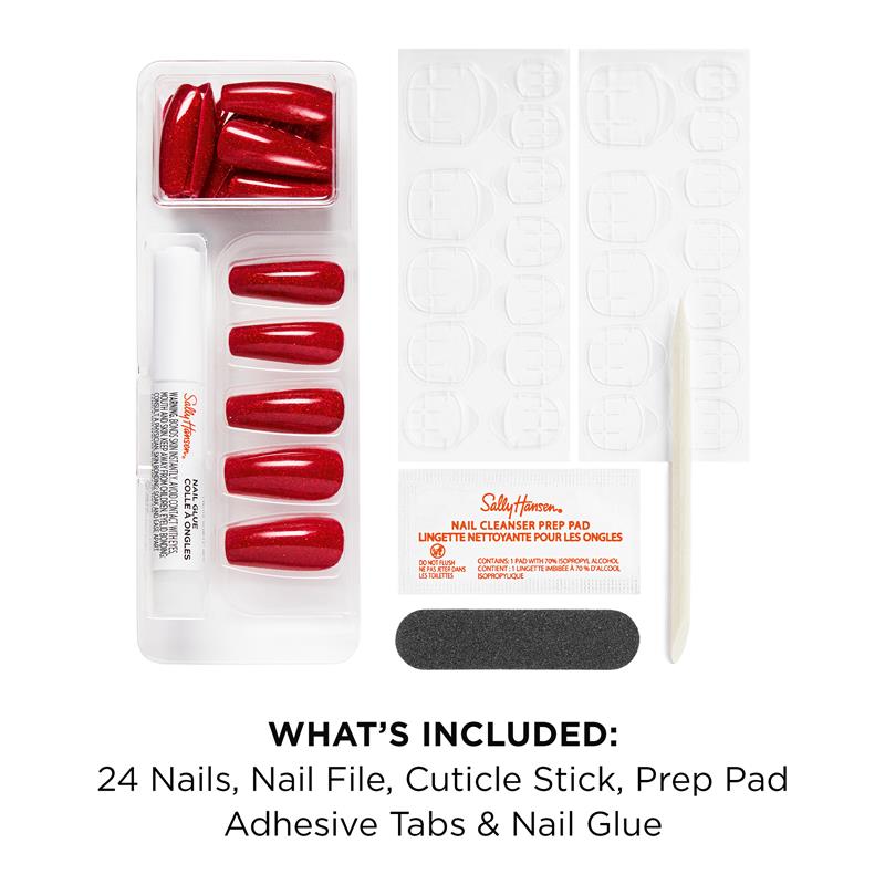 Load image into Gallery viewer, Sally Hansen Salon Effects Perfect Manicure 24 Press On Nails Once Upon A Holiday Collection You Sleigh Me
