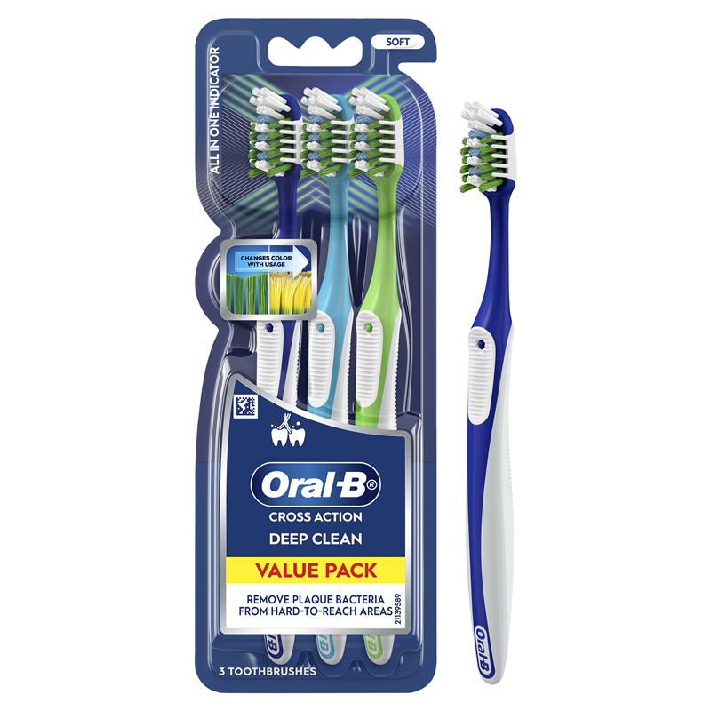 Load image into Gallery viewer, Oral B Toothbrush Cross Action Indicator 3 Pack
