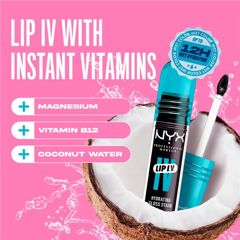 Load image into Gallery viewer, NYX Lip IV Hydrating Gloss Stain Grape Gushin
