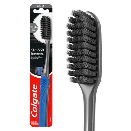Colgate Toothbrush Slim Soft Charcoal Ultra Soft Bristles