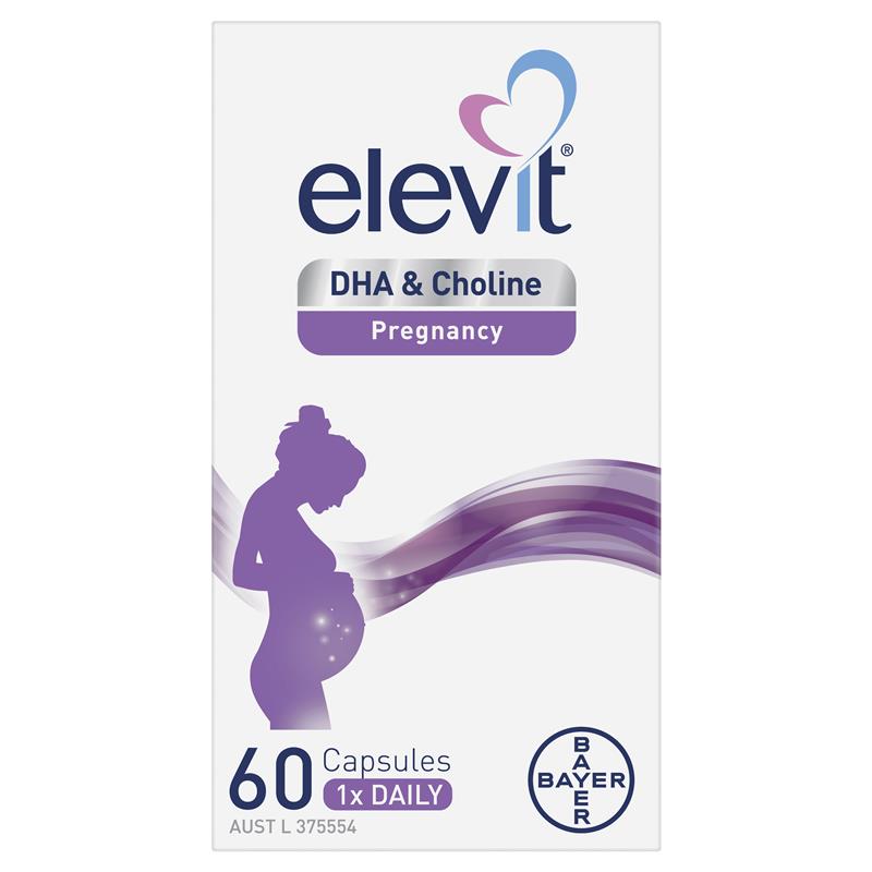 Load image into Gallery viewer, Elevit DHA + Choline Pregnancy 60 Capsules
