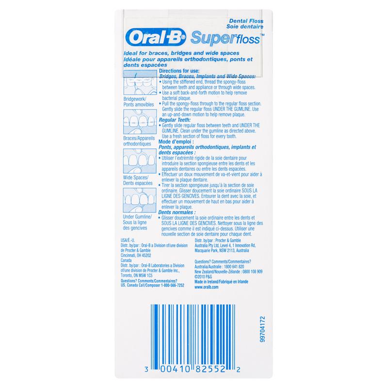Load image into Gallery viewer, Oral B Superfloss Dental Floss Pre-Cut Strands 50 pack
