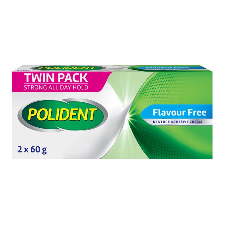 Load image into Gallery viewer, Polident Denture Adhesive Cream Flavour Free 2X60g Pack Exclusive Size
