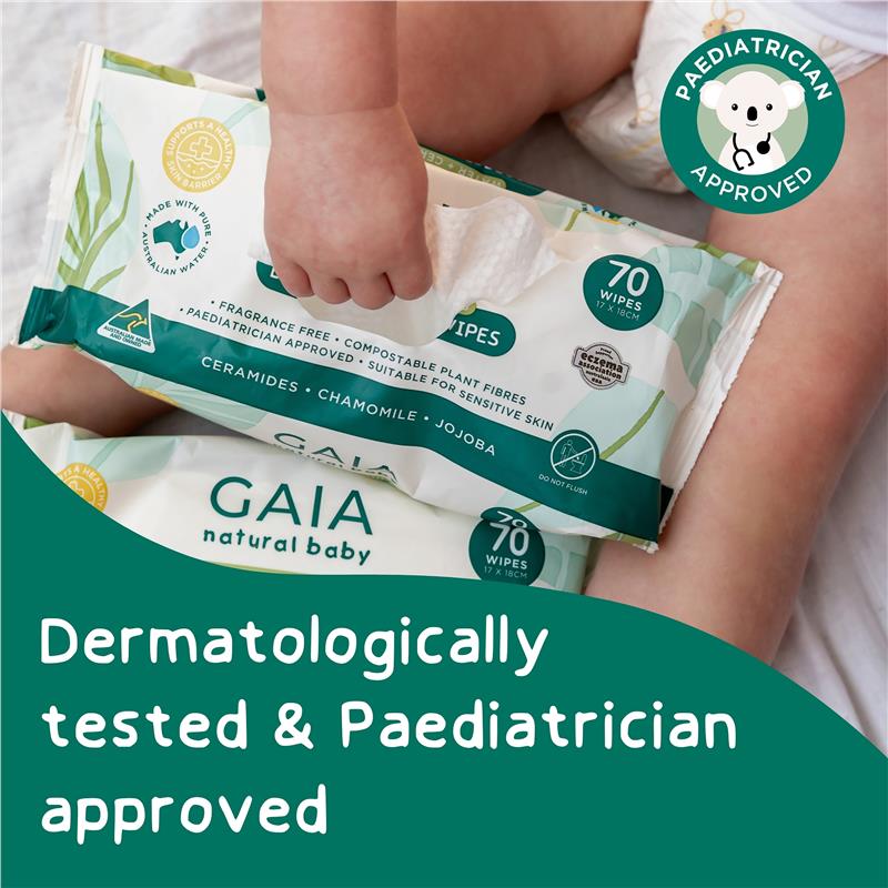Load image into Gallery viewer, GAIA Biodegradable Water Wipes 70 Pack
