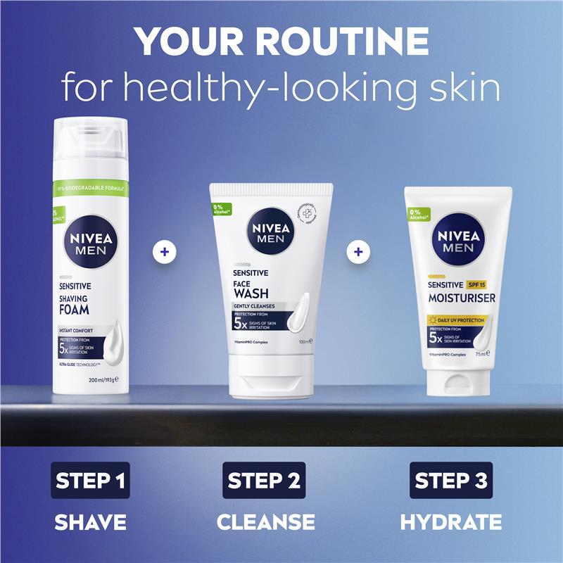 Load image into Gallery viewer, NIVEA MEN Sensitive Shaving Foam Instant Protection 200ml
