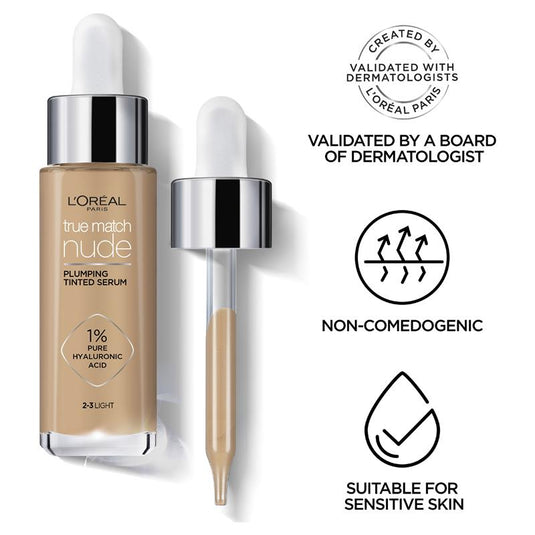 L'Oreal Paris True Match Nude Plumping Tinted Serum 0.5-2 Very Light
