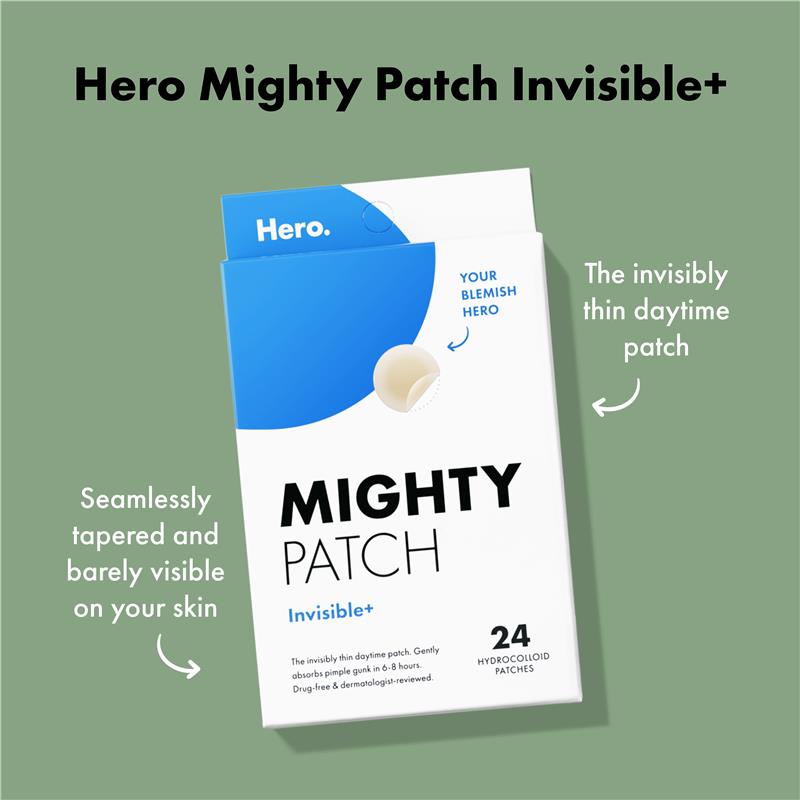 Load image into Gallery viewer, Hero Mighty Patch Invisible+ Hydrocolloid Pimple Patches 24 pack
