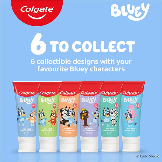 Colgate Toothpaste Kids Bluey 2-5 Years Mild Mint Gel 90g