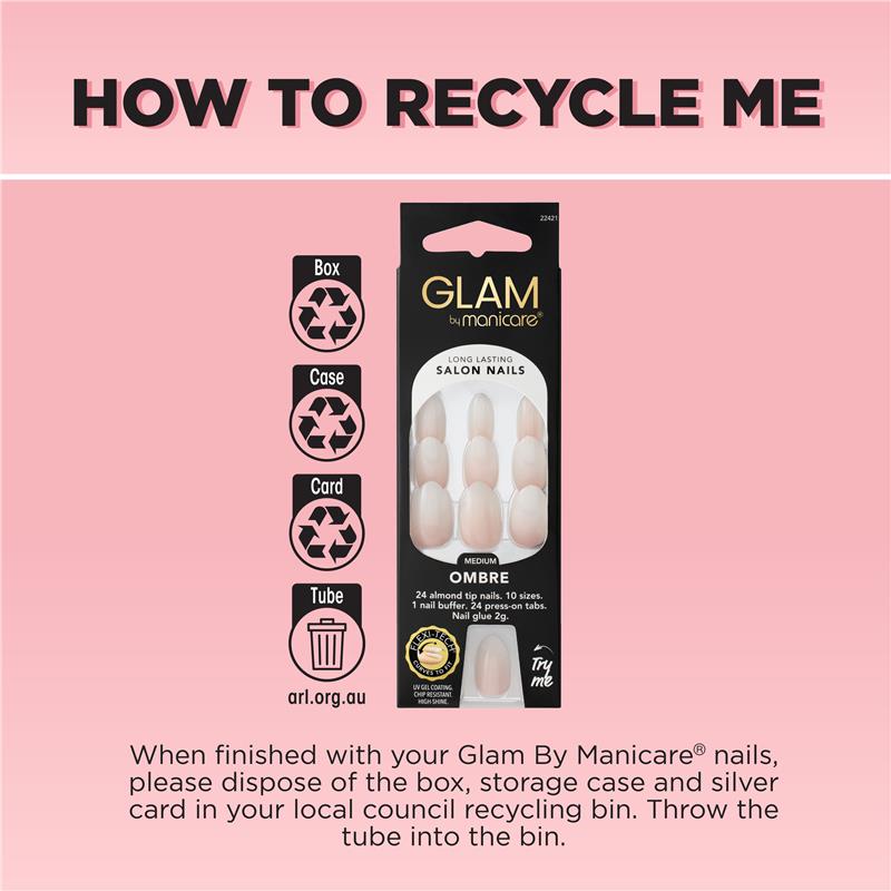 Load image into Gallery viewer, Glam By Manicare Press On Nails Ombre Medium Almond Fashion Kit
