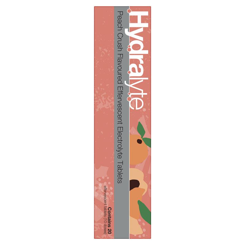 Load image into Gallery viewer, Hydralyte Electrolyte Effervescent Peach Crush 20 Tablets

