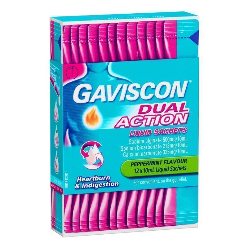 Load image into Gallery viewer, Gaviscon Dual Action Liquid Sachets Peppermint 12 Pack
