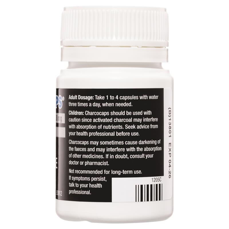 Load image into Gallery viewer, Charcocaps 200mg 60 Capsules
