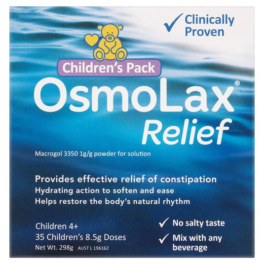 OsmoLax Relief Children's Laxative Powder 35 Dose 298g - Macrogol Constipation Relief with No Salty Taste, Flavour Free & Salt Free