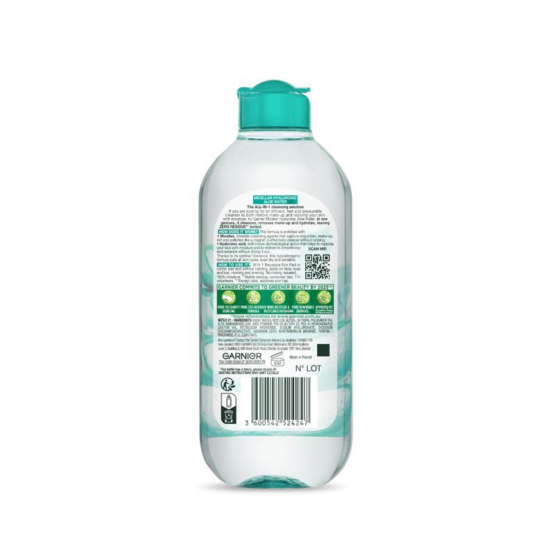 Load image into Gallery viewer, Garnier Skin Active Micellar Hyaluronic Aloe Water All-in-1 400ml
