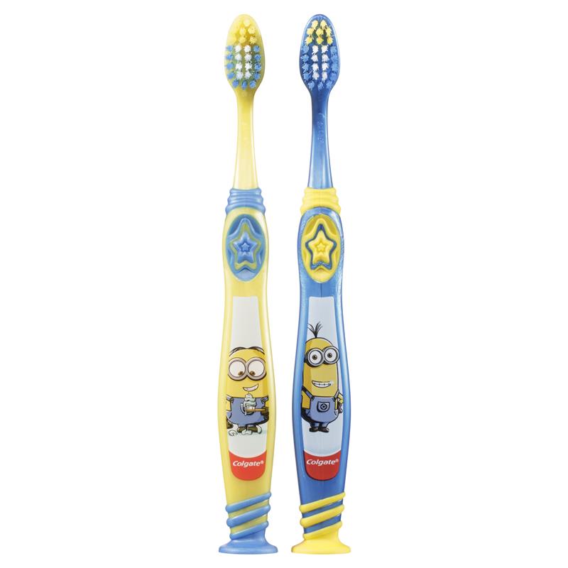 Load image into Gallery viewer, Colgate Minions Kids Toothbrush 6+ Years Extra Soft 2 Pack
