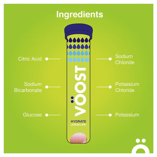 Voost Hydrate Lemon + Lime Effervescent Tablets 20 Pack