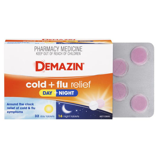 Demazin Cold & Flu Relief Day + Night 48 Tablets