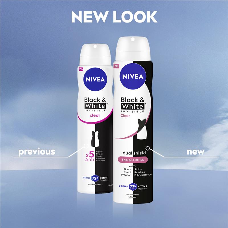 Load image into Gallery viewer, NIVEA Black &amp; White Clear Aerosol Deodorant 72H Protection 250ml
