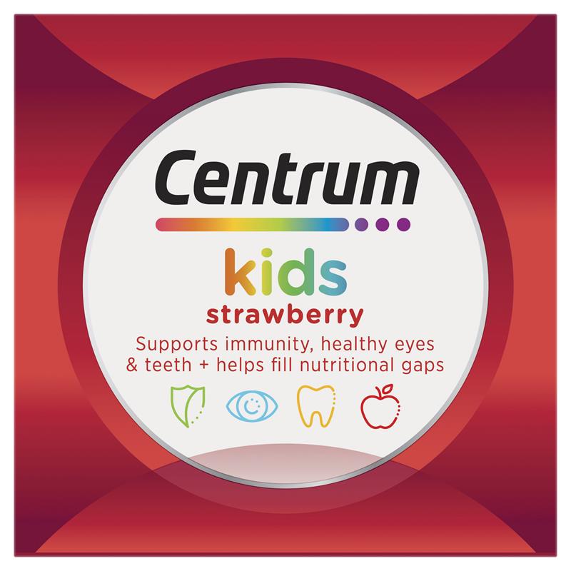 Load image into Gallery viewer, Centrum Kids Multi Vitamin 60 Strawberry Tablets
