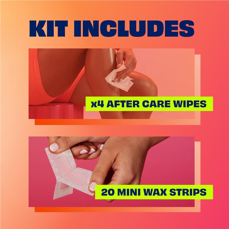 Load image into Gallery viewer, Nair Sensitive Formula Wax Ready Strips Rice Bran Oil &amp; Cherry Blossom Extract Face &amp; Bikini 20 Pack
