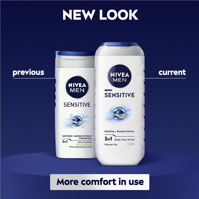 Load image into Gallery viewer, NIVEA MEN Sensitive 3-IN-1 Shower Gel Body Wash 500ml
