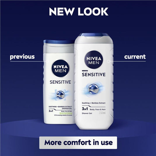 NIVEA MEN Sensitive 3-IN-1 Shower Gel Body Wash 500ml