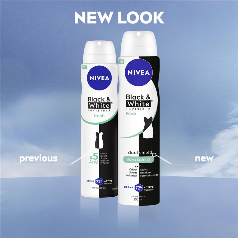 Load image into Gallery viewer, NIVEA Black &amp; White Fresh Aerosol Deodorant 72H Protection 250ml
