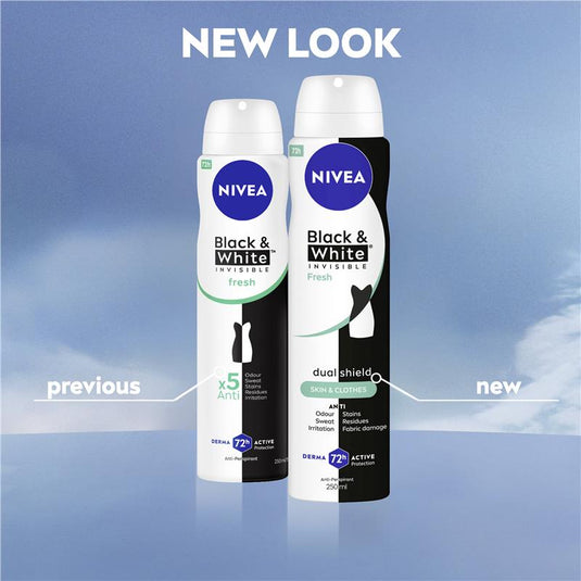 NIVEA Black & White Fresh Aerosol Deodorant 72H Protection 250ml