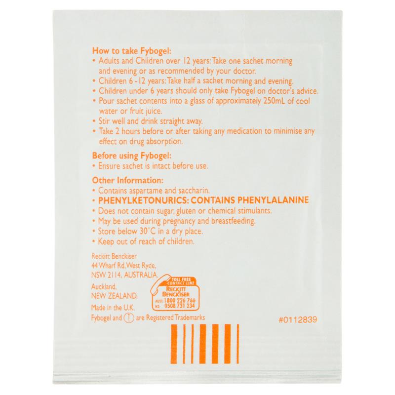Load image into Gallery viewer, Fybogel Fibre Constipation Relief Supplement Sachets Orange 30 pack
