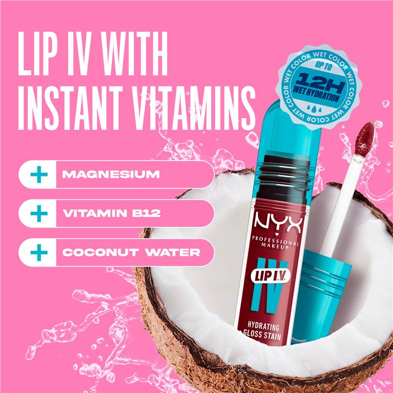 Load image into Gallery viewer, NYX Lip IV Hydrating Gloss Stain Drippin In Rose
