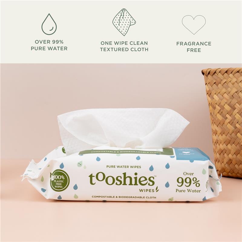 Load image into Gallery viewer, Tooshies Baby Wipes Pure Water 6 x 70 Pack
